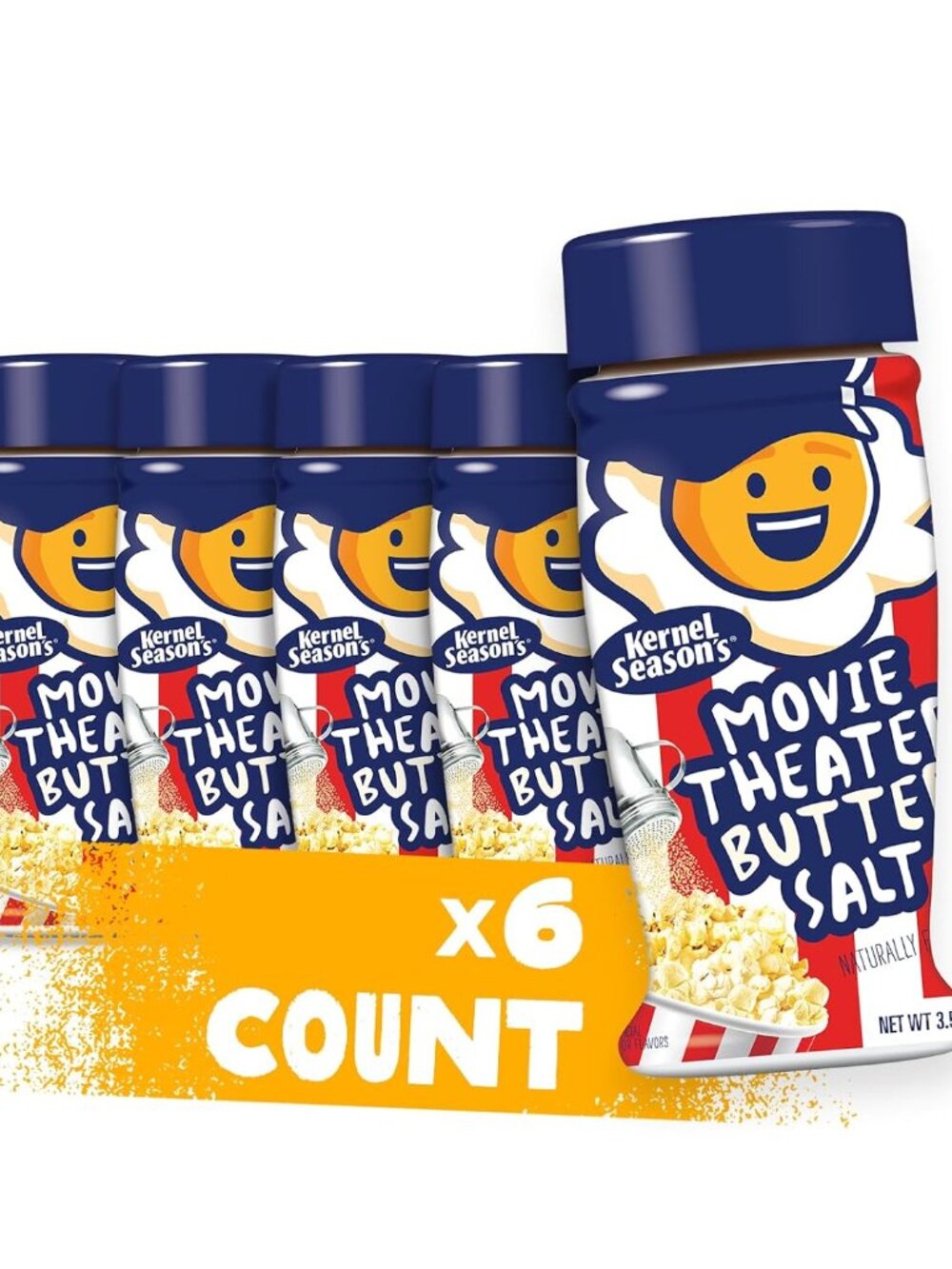 6-KERNEL SEASON'S MOVIE THEATER BUTTER POPCORN SALT/SEASONING 3 OZ EA 07/14/27